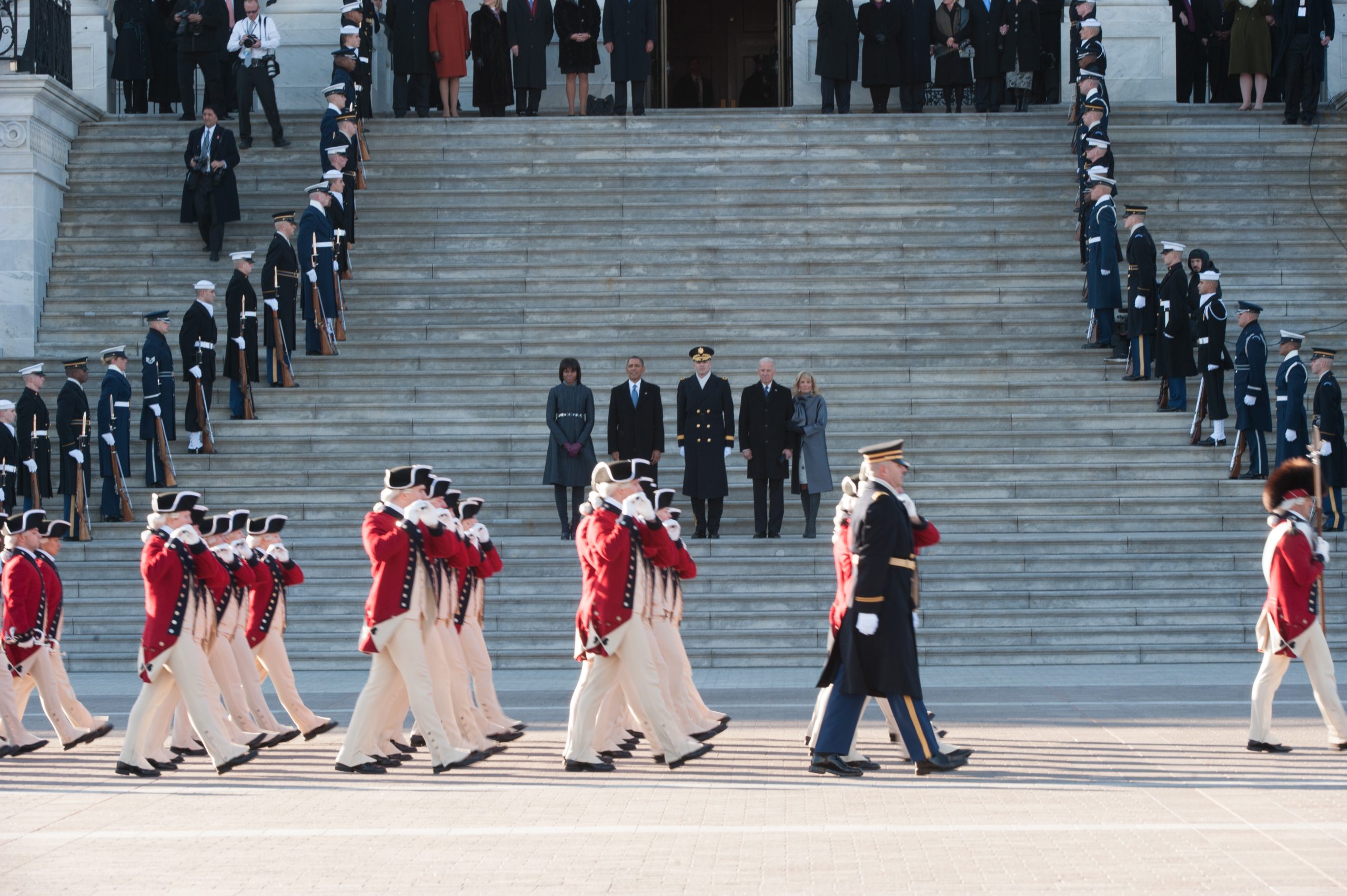 Inaugural Ceremony 2013, Departure and Military Review