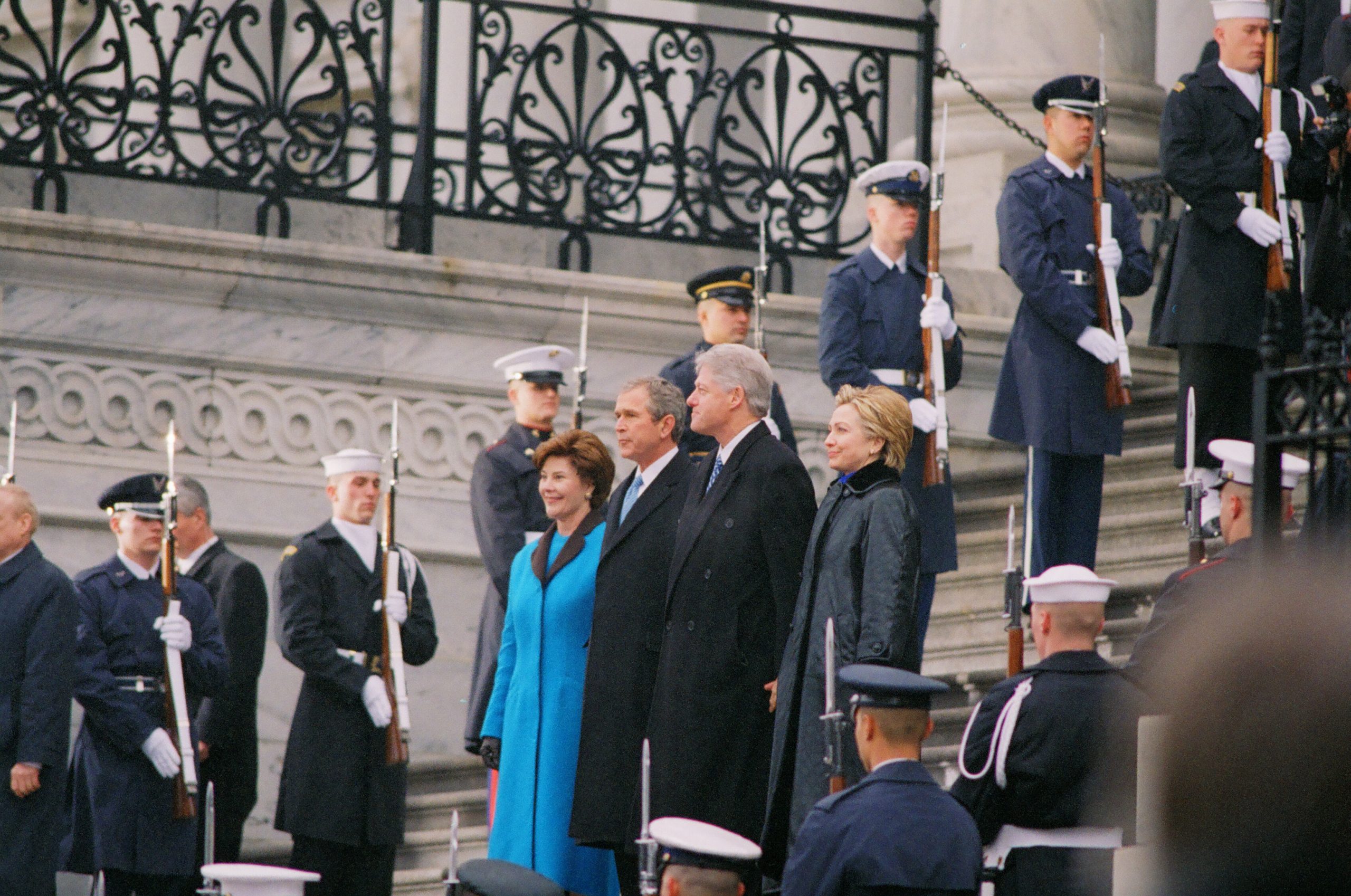 Inaugural Ceremony 2001, Departure and Military Review